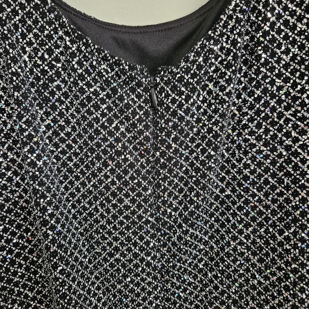 NWT CACHET 2 Pc Silver & Black Sz 10 Evening Gown Beaded Sequin Top & Jacket - Picture 6 of 12